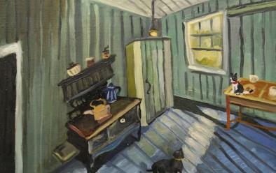 Mark Heyer - Get Down From There (oil on wood panel 11 x 14 inches)